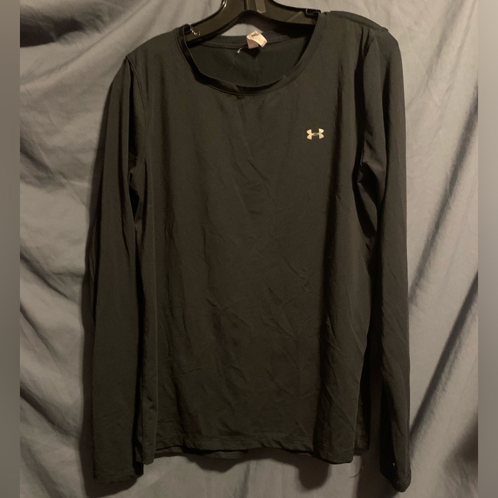 Women's Under Armour HeatGear Compression Black Long Sleeve Shirt- Large